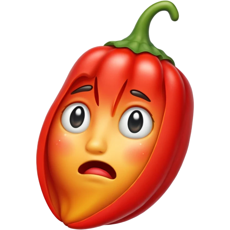 Crying red hot pepper emoji