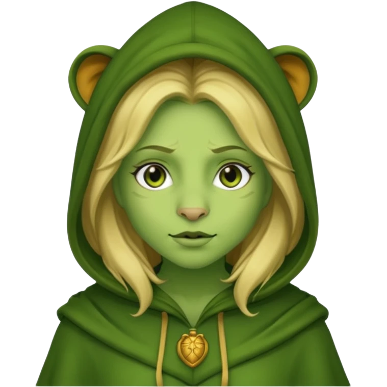 green Hooded lion woman emoji