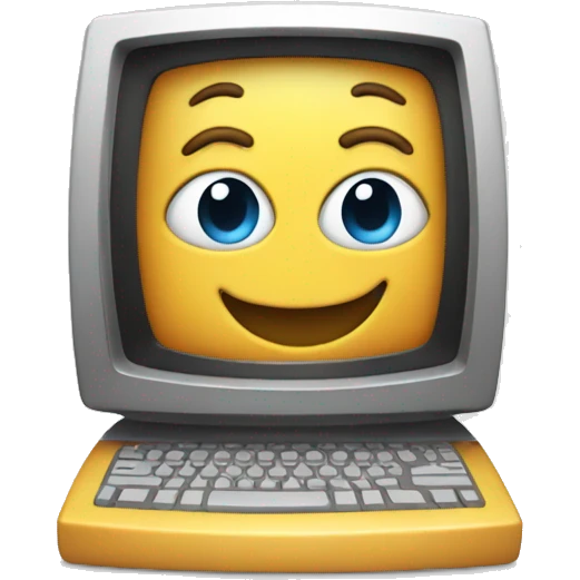A happy computer emoji