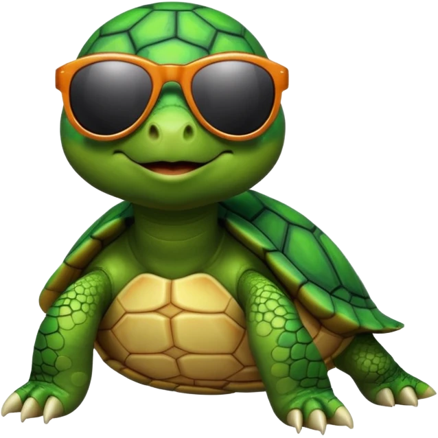 Turtle with sunglasses  emoji