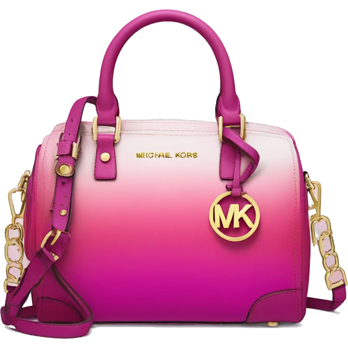 Realistic isolated magenta ombre Michael kors satchel purse.  emoji