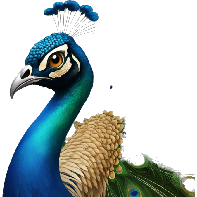 Hybrid of peacock and lion  emoji