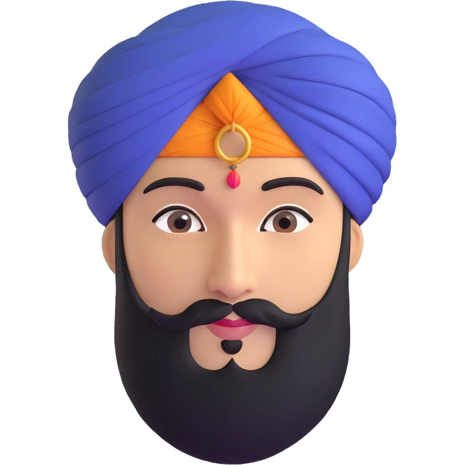 Sikh man with circular turban emoji