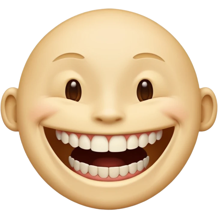 Laughing emoji and gap between the upper middle two teeth emoji