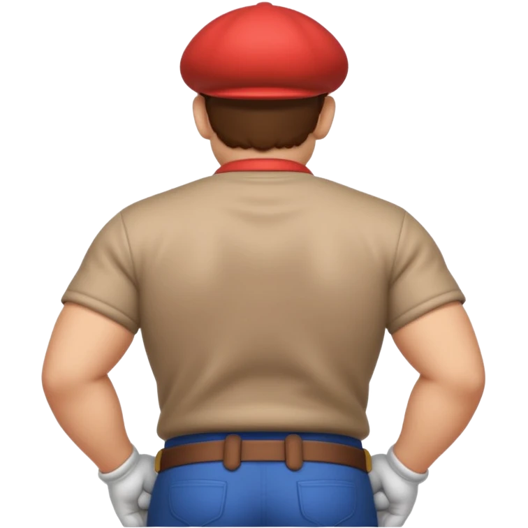 back view of mario with huge buttcheeks out  emoji