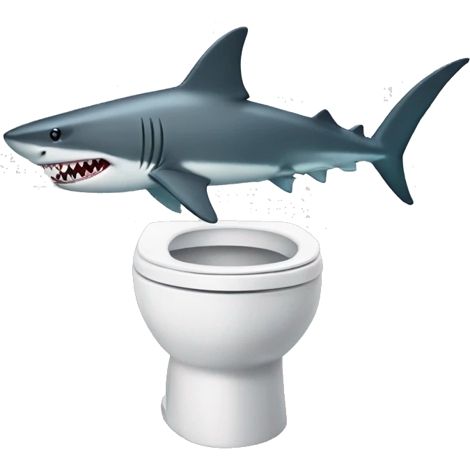 Shark with a top hat on a toilet emoji