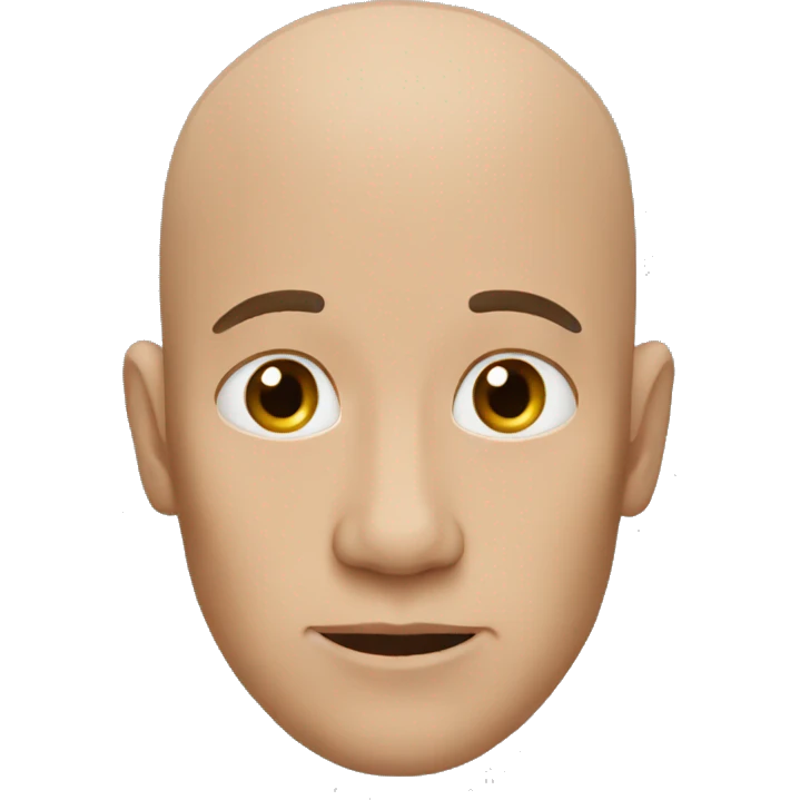 man with no hair and no eyebrows emoji