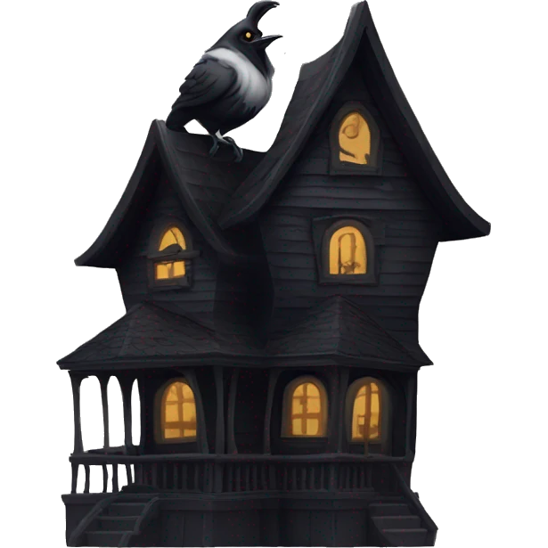 Nevermore Academy. Haunted Addams house. birdhouse  emoji