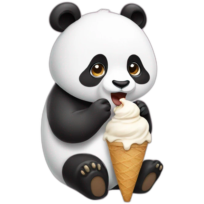 Panda eating ice cream emoji