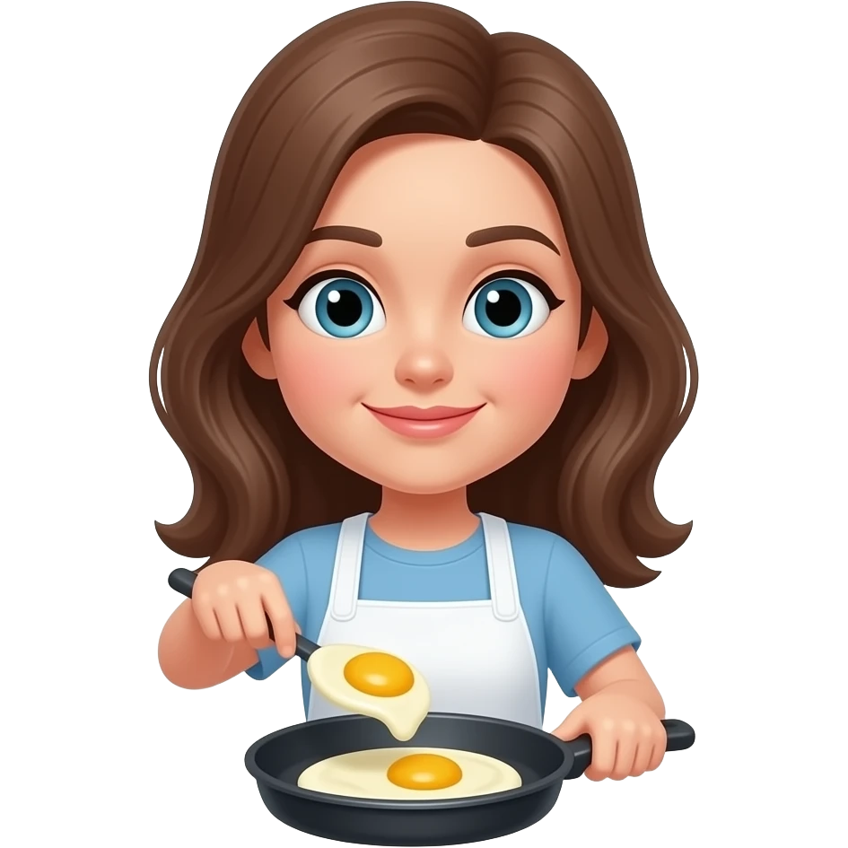 woman Making Omelette closeup, bust size front facing emoji