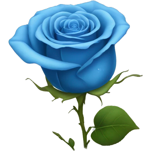 Magical blue rose flower emoji