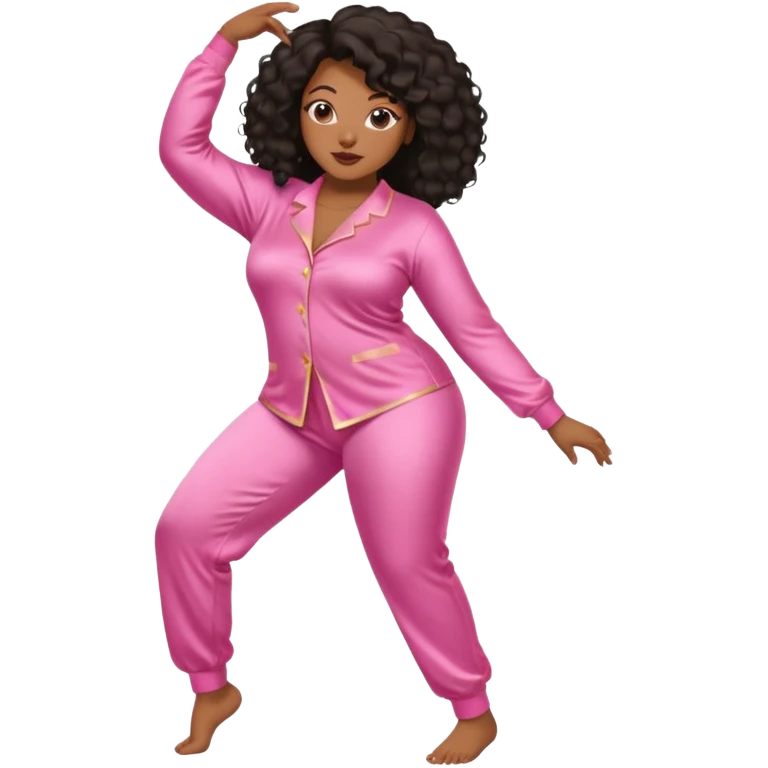 Black Woman with massive boobs and a massive ass twerking while wearing pink pajamas  emoji