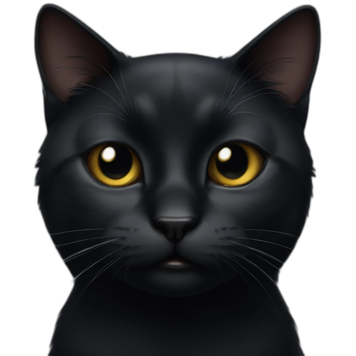 Black cat squinting emoji
