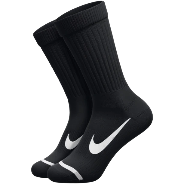 black football sock with white Nike tick, classic crew style emoji
