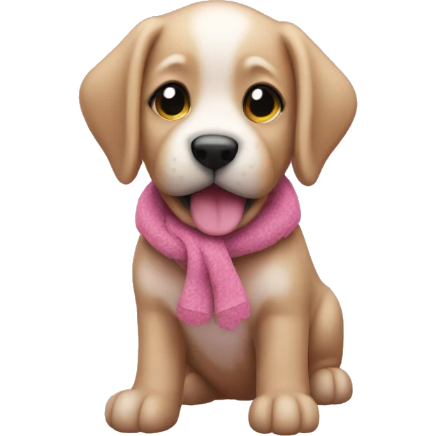 Pink puppy Christmas  emoji
