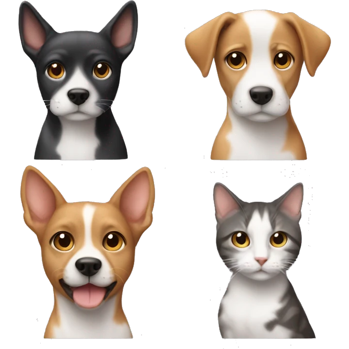 A dog and a cat mix with a male and female part emoji