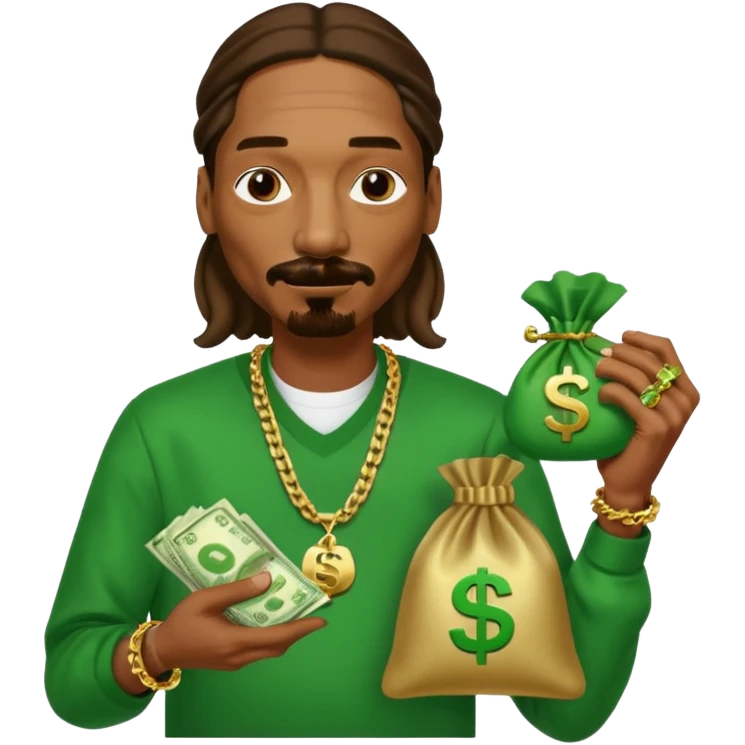 Snoop Dogg holding money bag emoji