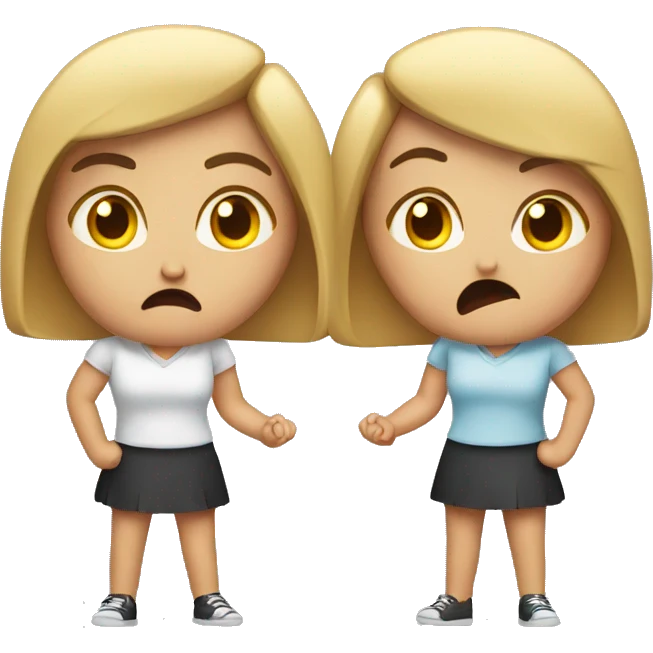 two girls angry each other emoji