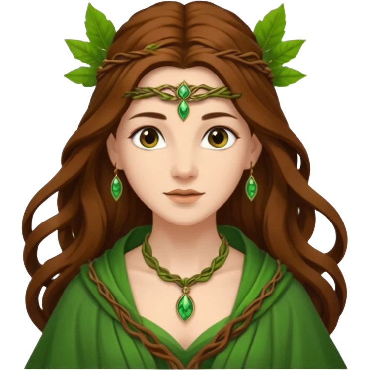 Leaf-necklace druid queen emoji