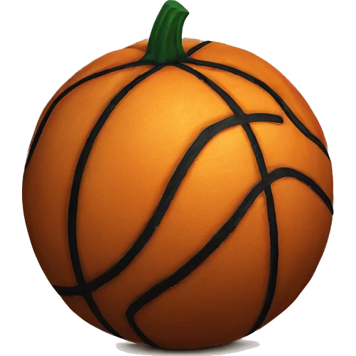 basketball shaped pumpkin emoji