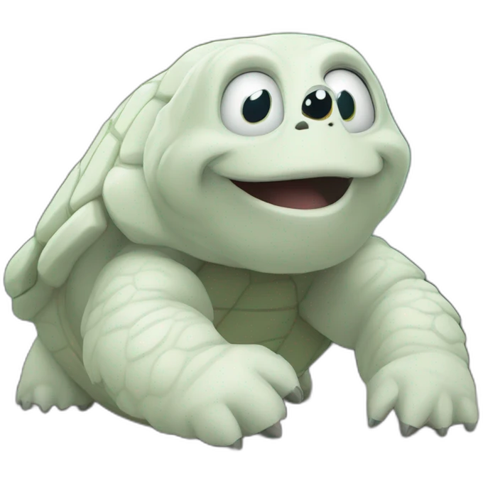 Tortue qui mange un yeti emoji