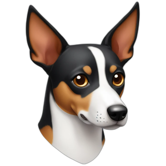 Tricolor Basenji with pointy ears emoji