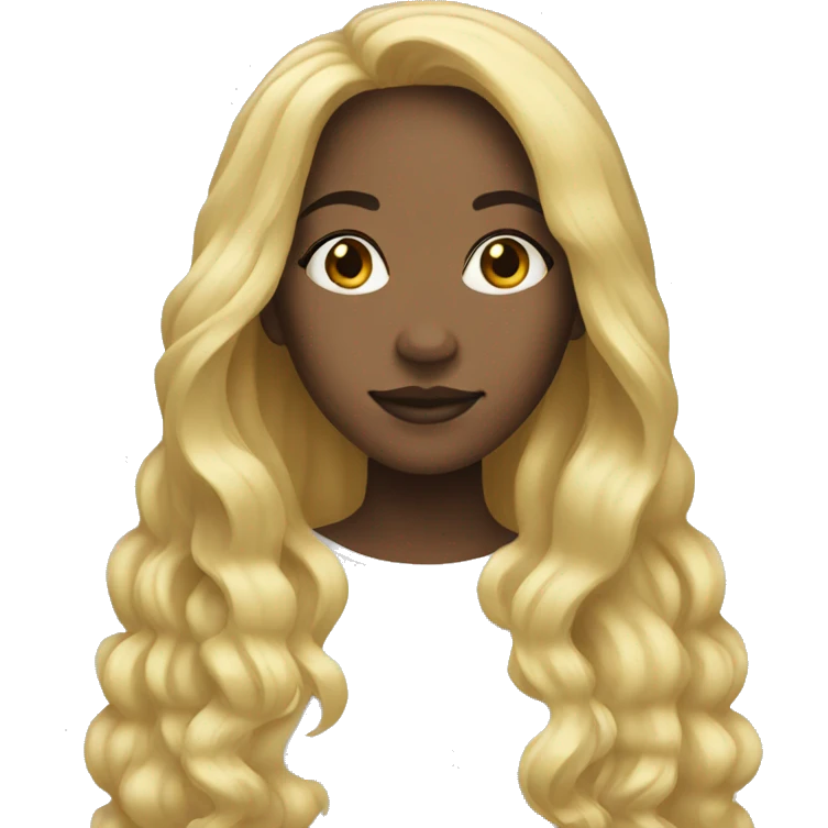 Black woman with Blonde long hair woman  emoji