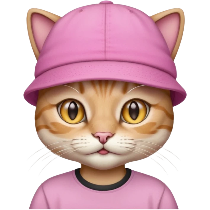 cat with pink hat and shirt emoji