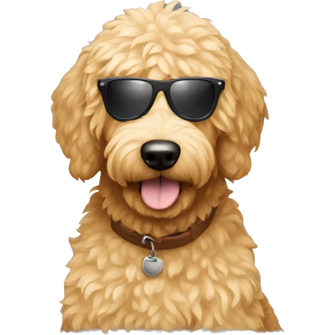 Golden doodle with sunglasses emoji