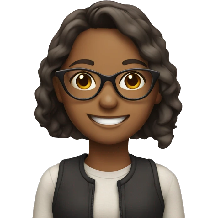 smiling girl with glasses emoji