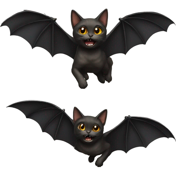 Flying bat cat emoji