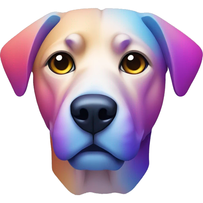 Abstract Dog made entirely of various gradient shapes emoji