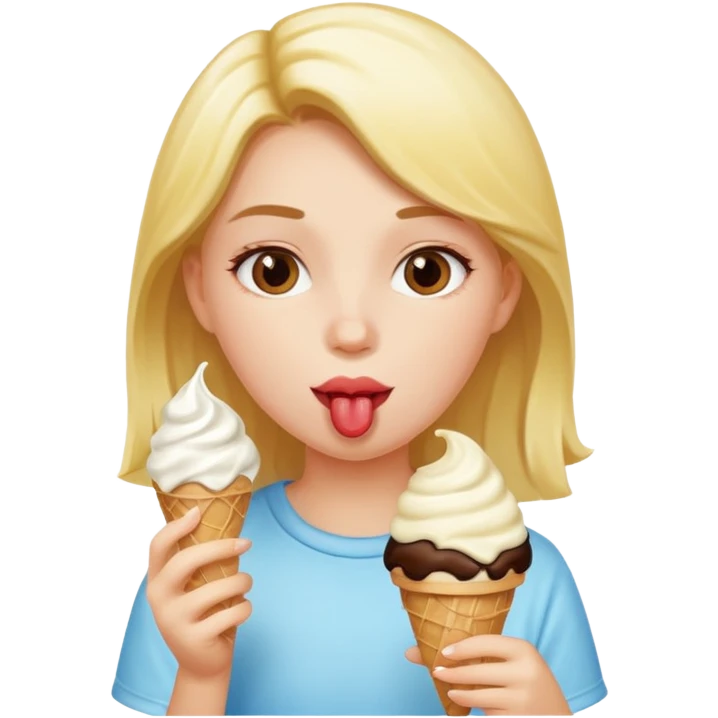 La uhh eating ice cream emoji