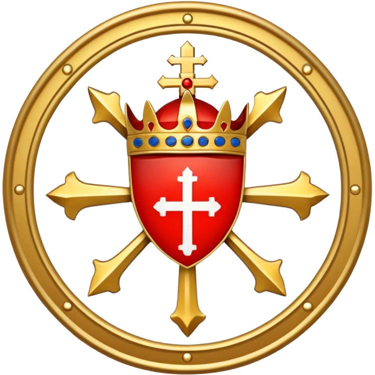 Pope's emblem with a touch of red emoji
