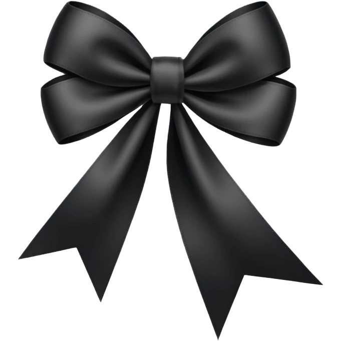 black THIN ribbon bow emoji