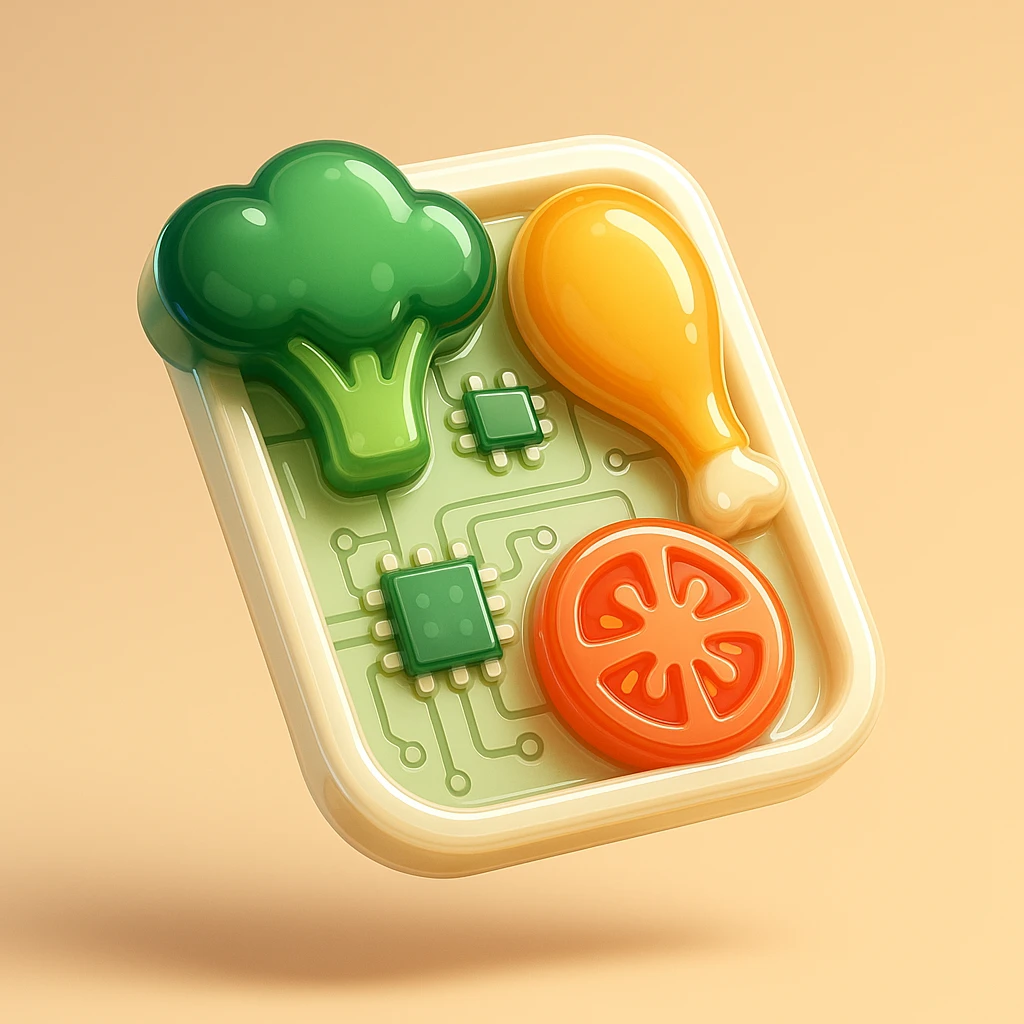 Meal broccoli chicken and tomato  emoji
