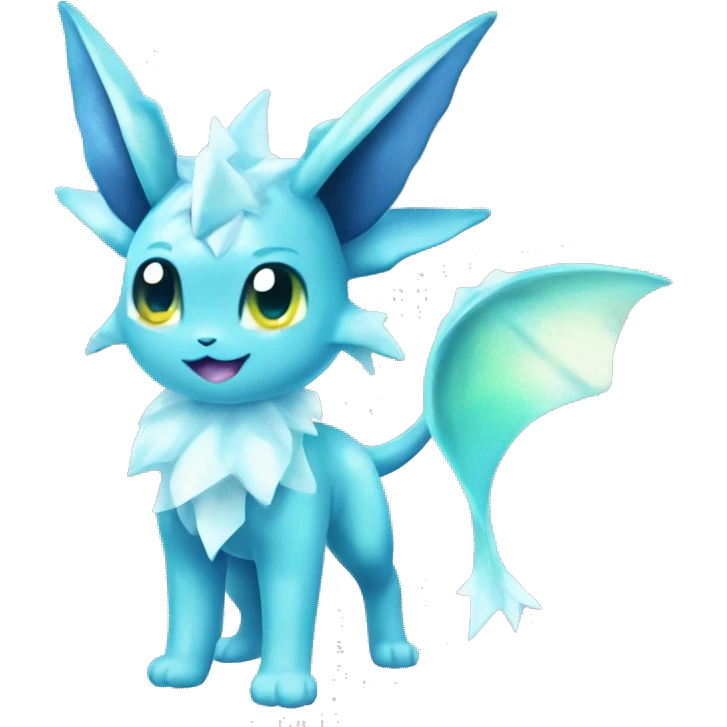 Kawaii Gorgeous Beautiful Shiny Sparkly Vaporeon-Glaceon-Pokémon full body emoji