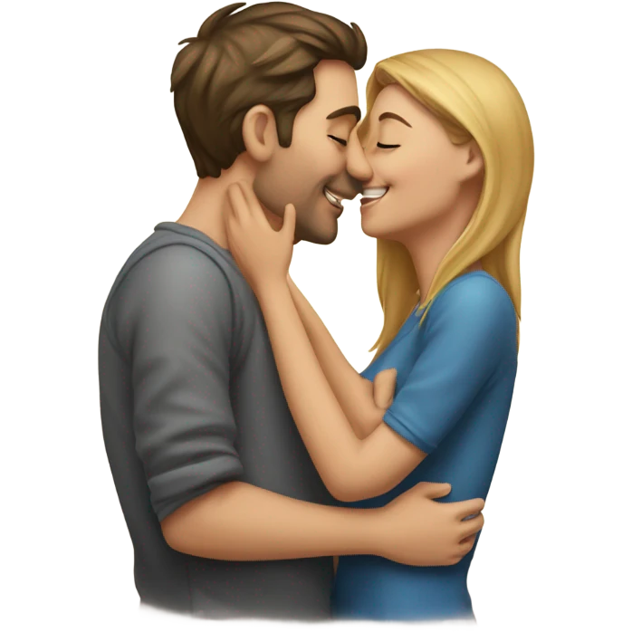 Girl kisses a man emoji