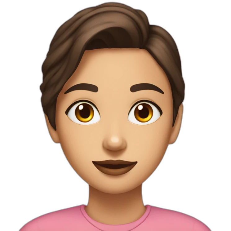 Chica morena crespa con ojos cafes  emoji