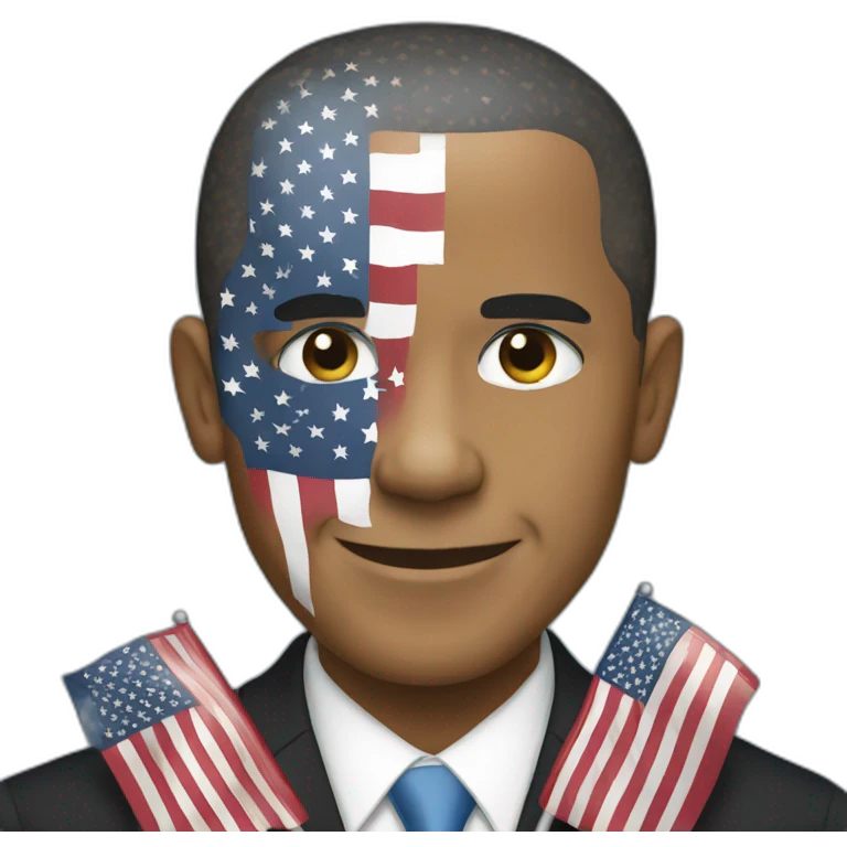 BARACK OBAMA TAKING AN American flag emoji