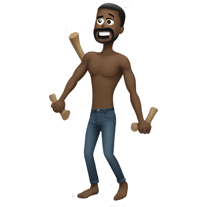 Jacked stick figure emoji