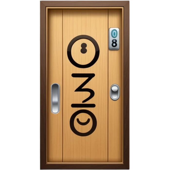 modern villa door number wood Japanese with smart screen lock emoji