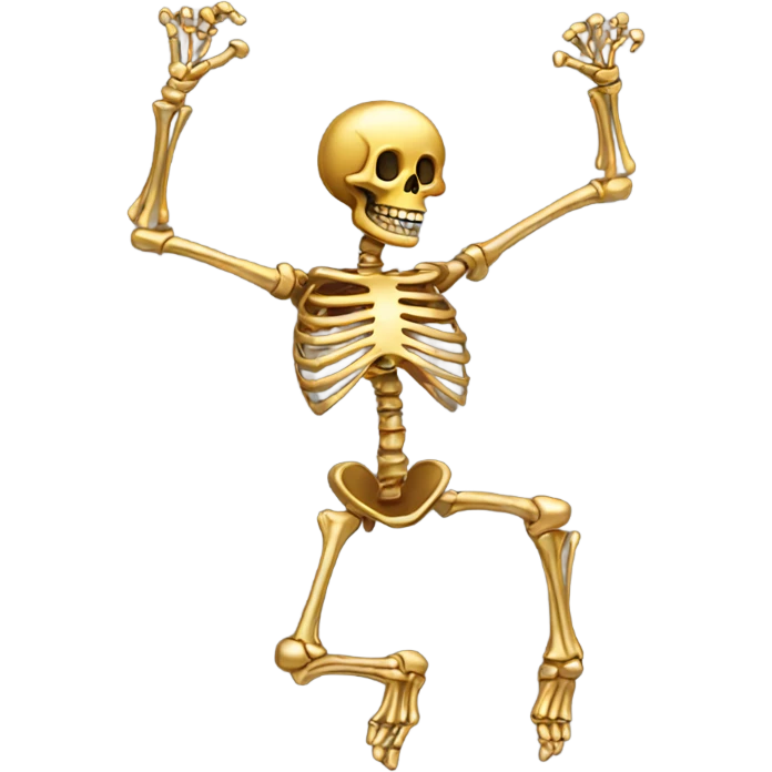 golden skeleton dancing emoji