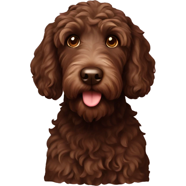 Chocolate labradoodle dog  emoji