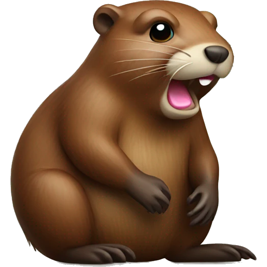 Beaver with one iPhone  emoji