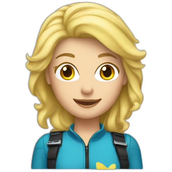 caucasian blonde female skydiver emoji