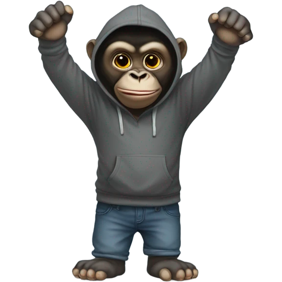 Gorilla wearing a hoodie saying I love yoiu emoji