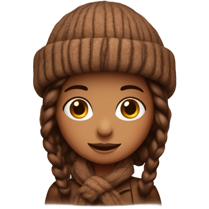 brownie cold girl with wool hat  emoji