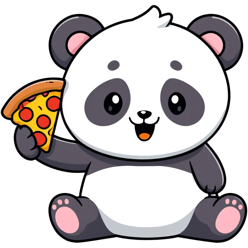 Panda eating pizza emoji