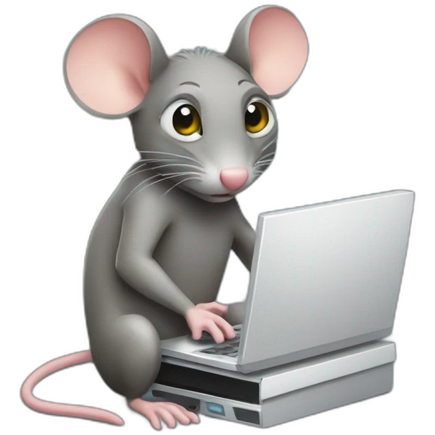 sewer rat hugging a computer harddrive emoji